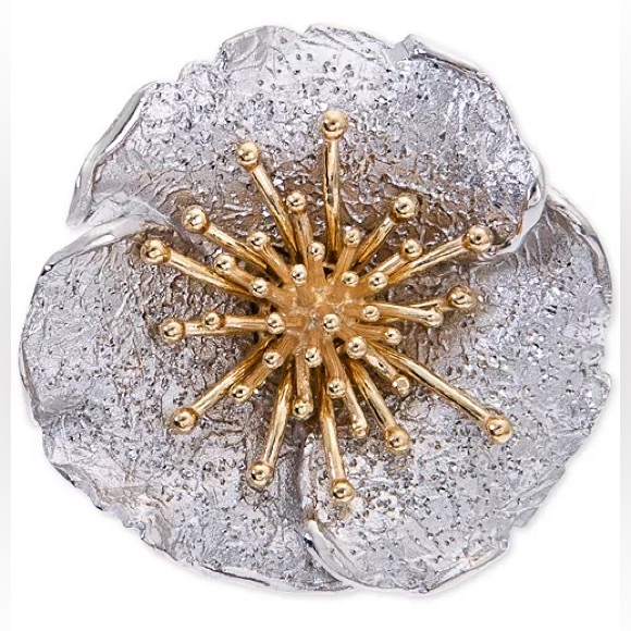 Giani Bernini Two-tone Hibiscus Flower Ring - Picture 13 of 15